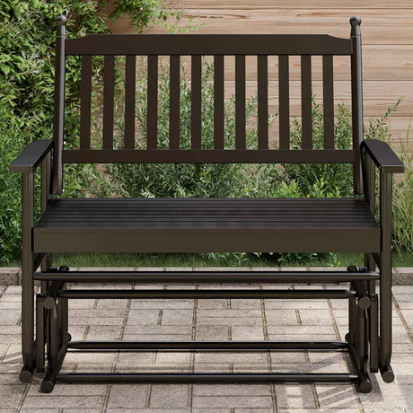 Vidaxl schuifbankje 118x70x104,5 cm massief populierenhout zwart
