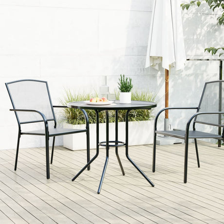 Vidaxl terrastafel rond ø80x72,5 cm gepoedercoat staal antracietkleur