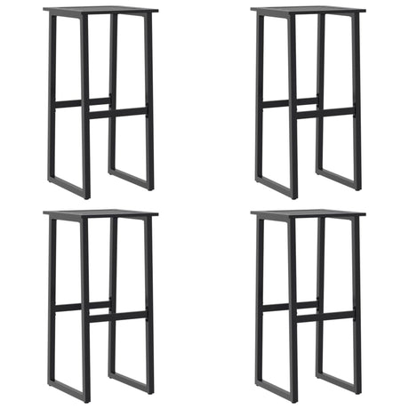 Vidaxl barkrukken 4 st 38x38x80 cm gepoedercoat staal zwart
