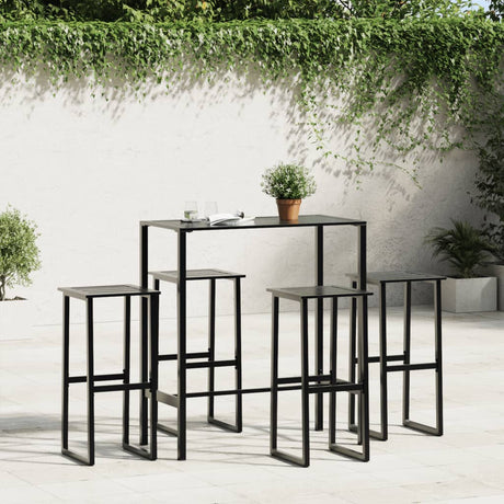 Vidaxl barkrukken 4 st 38x38x80 cm gepoedercoat staal zwart