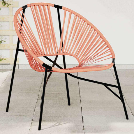 Vidaxl tuinstoel egg poly rattan zwart en oranje