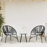 Vidaxl set tuinstoelen 3-delig poly rattan zwart