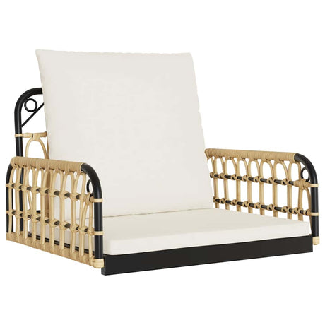 Vidaxl schommelstoel met kussens 63x58x39 cm poly rattan en staal