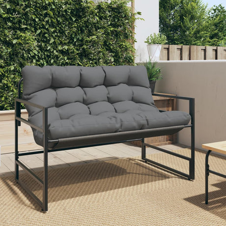 Vidaxl tuinbank met kussen 113 cm staal antracietkleurig
