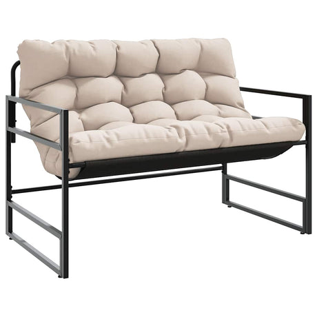 Vidaxl tuinbank met kussen 113 m staal taupe