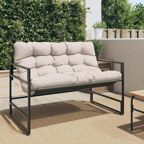 Vidaxl tuinbank met kussen 113 m staal taupe