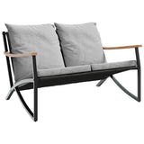 Vidaxl tuinbank met kussens 120 cm staal zwart
