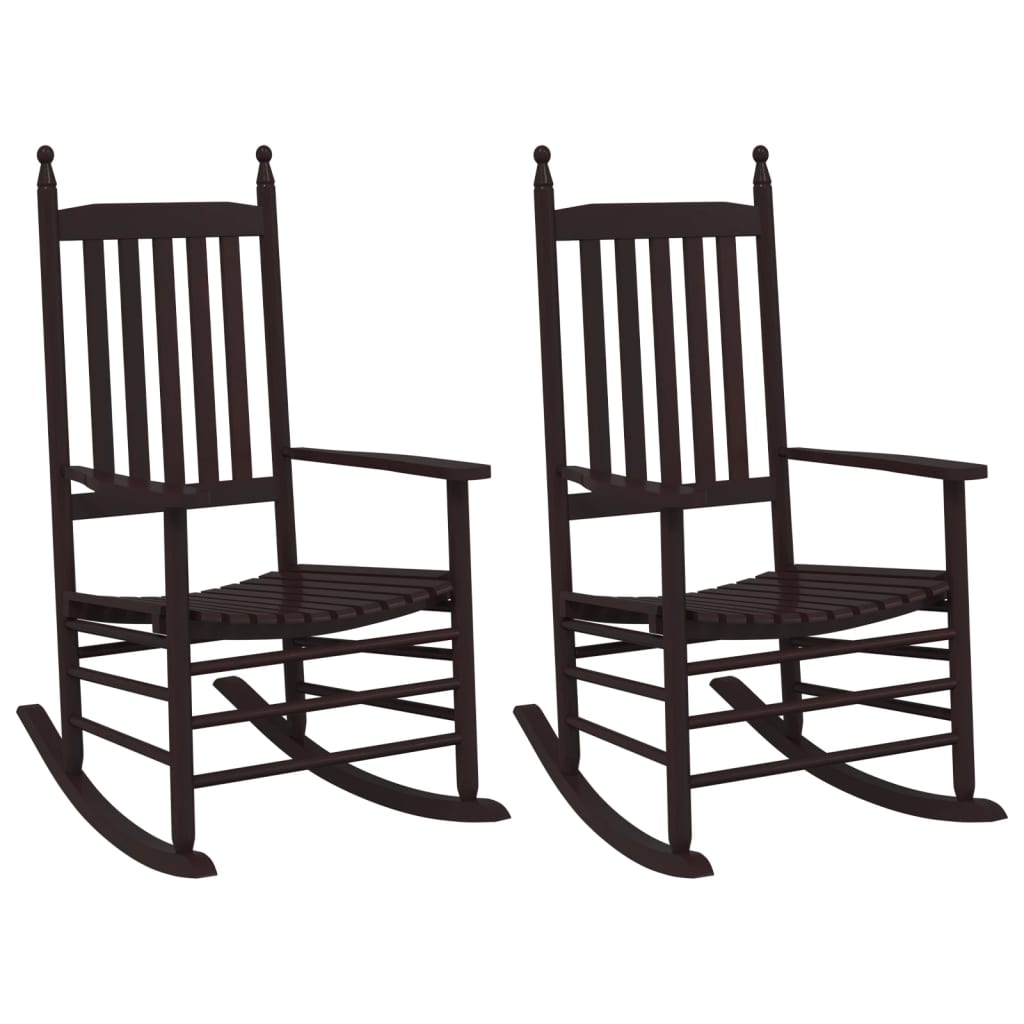 Vidaxl schommelstoelen met gebogen zitting 2 st populierenhout bruin