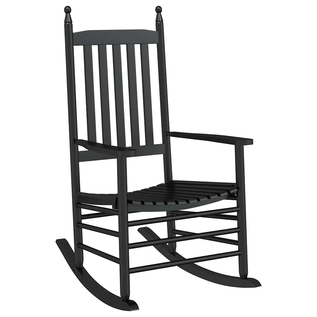 Vidaxl schommelstoelen 2 st met inklapbare tafel populierenhout zwart