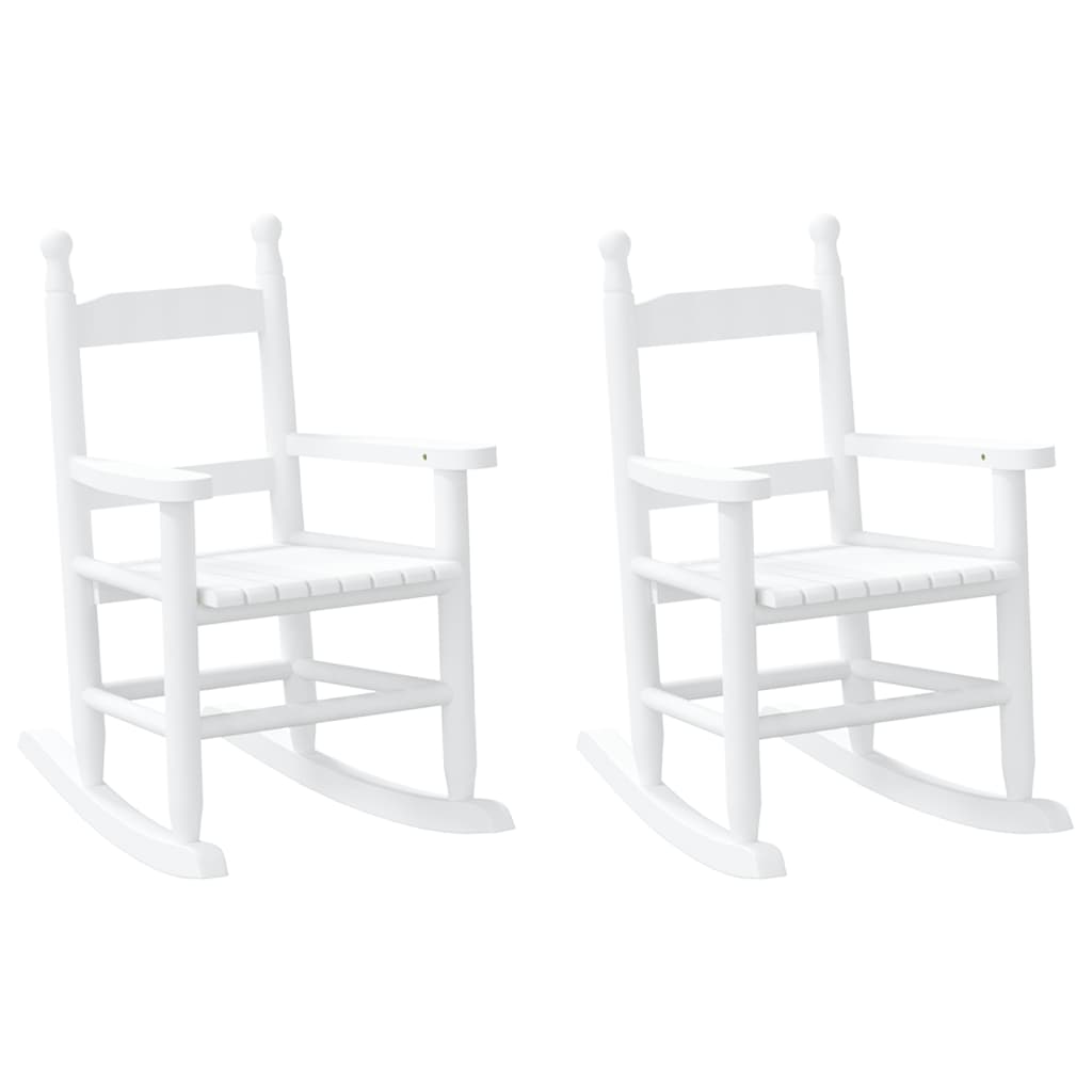 Vidaxl schommelstoelen 2 st voor kinderen massief populierenhout wit