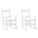 Vidaxl schommelstoelen 2 st voor kinderen massief populierenhout wit