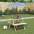 Vidaxl picknicktafel voor 4 kinderen met parasol massief vurenhout