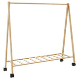 Vidaxx Kleiderständer mit Regalen und Rollen 106x34x106,5 cm Bambus