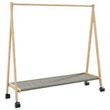 Vidaxx Kleiderständer mit Regalen und Rollen 106x34x106,5 cm Bambus