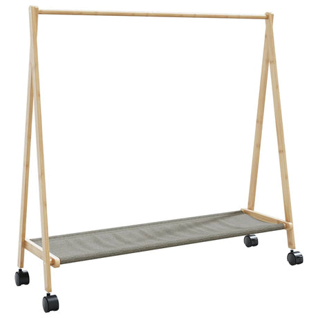 Vidaxx Kleiderständer mit Regalen und Rollen 106x34x106,5 cm Bambus