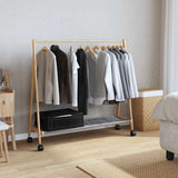 Vidaxx Kleiderständer mit Regalen und Rollen 106x34x106,5 cm Bambus