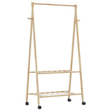 Vidaxx Kleiderständer mit Regalen und Rollen 96x45,5x155,5 cm Bambus