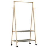 Vidaxx Kleiderständer mit Regalen und Rollen 96x45,5x155,5 cm Bambus
