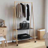 Vidaxx Kleiderständer mit Regalen und Rollen 96x45,5x155,5 cm Bambus