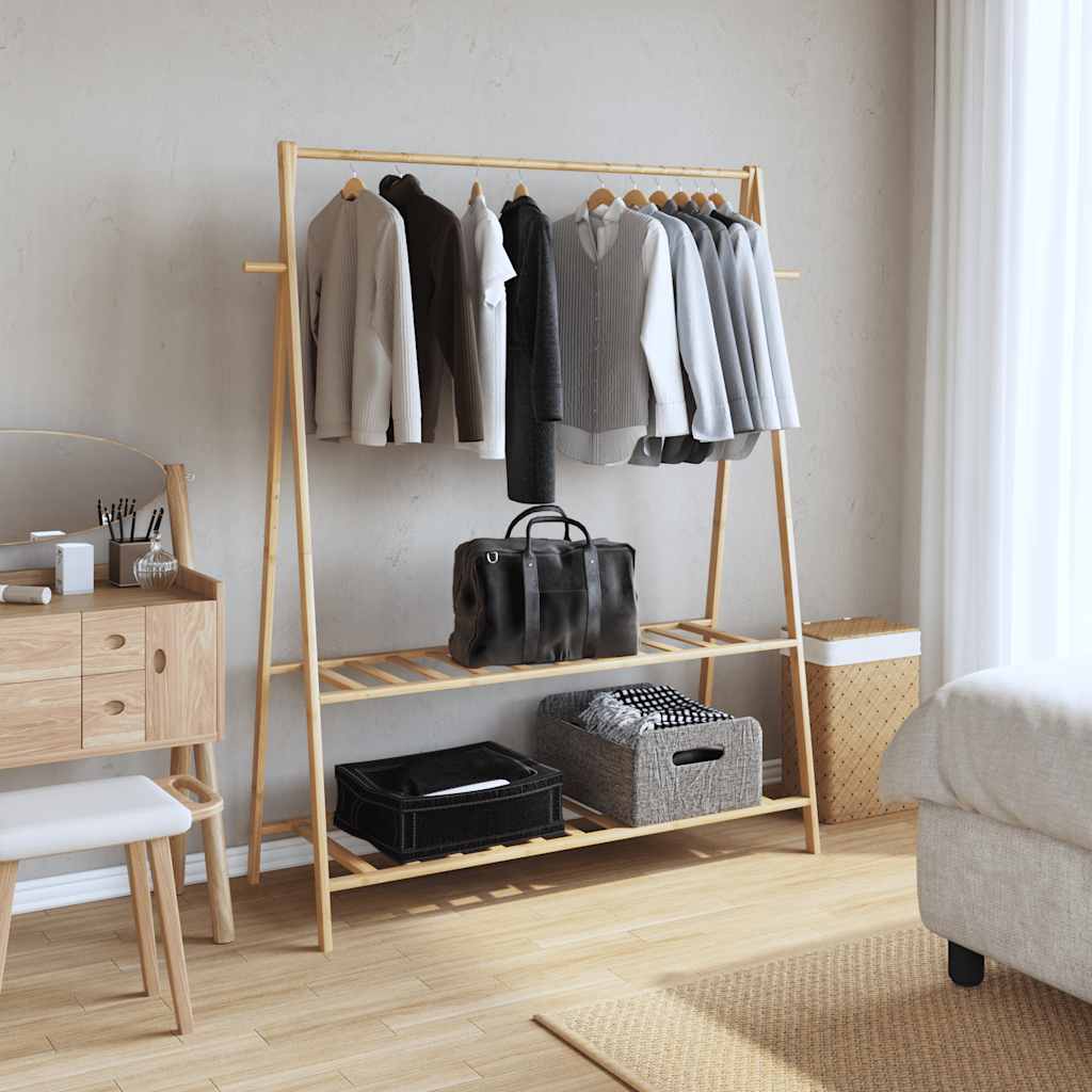 Vidaxx Kleiderständer mit Regalen 132x45,5x150,5 cm Bambus
