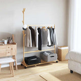 Vidaxx Kleiderständer mit Haken und Rollen 100x35x157 cm Bambus