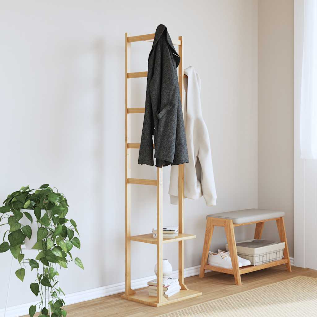 Vidaxx Garderobenständer mit Haken und Ablagen 38,5x30x156 cm Bambus