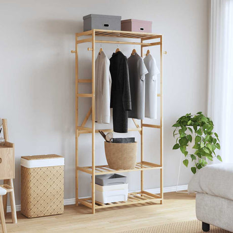 VidaXL Kleiderständer mit Regalen 80x40x175 cm Bambus