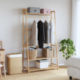 VidaXL Kleiderständer mit Regalen 110x40x180 cm Bambus