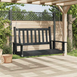 VidaXL Gartenschaukelbank mit Metallketten, massives Kiefernholz, schwarz
