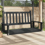 VidaXL Gartenschaukelbank mit Metallketten, massives Kiefernholz, schwarz
