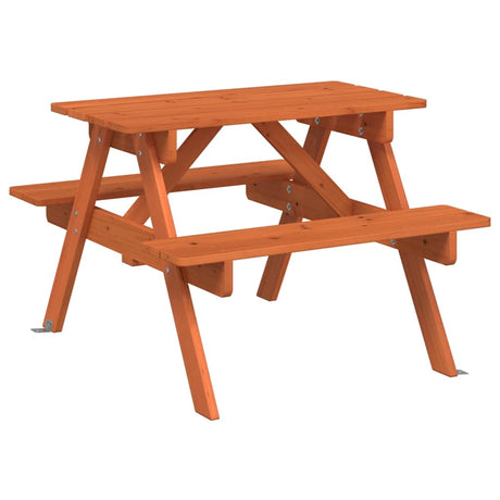 Vidaxl picknicktafel voor 4 kinderen met parasolgat massief vurenhout