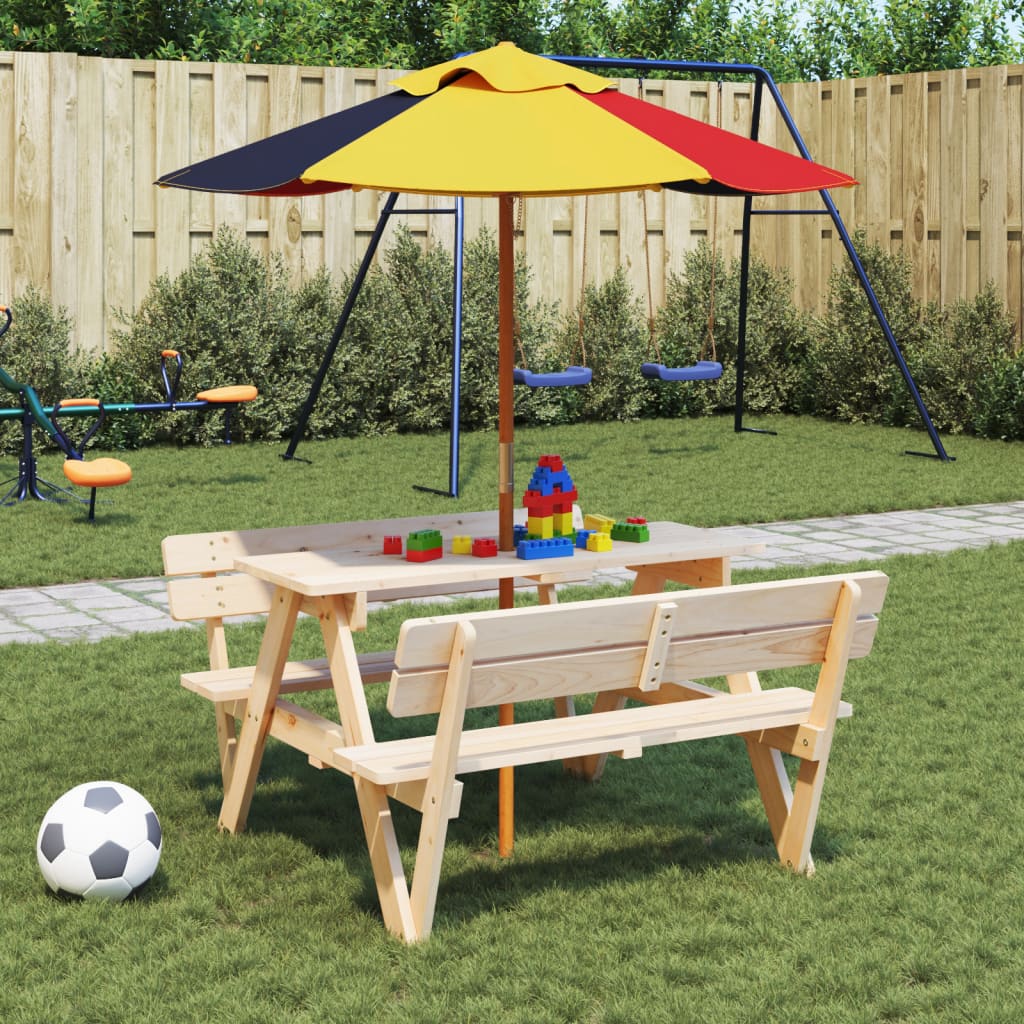 VidaXL Sonnenschirm für Kinder mit Holzstange ø120x140 cm