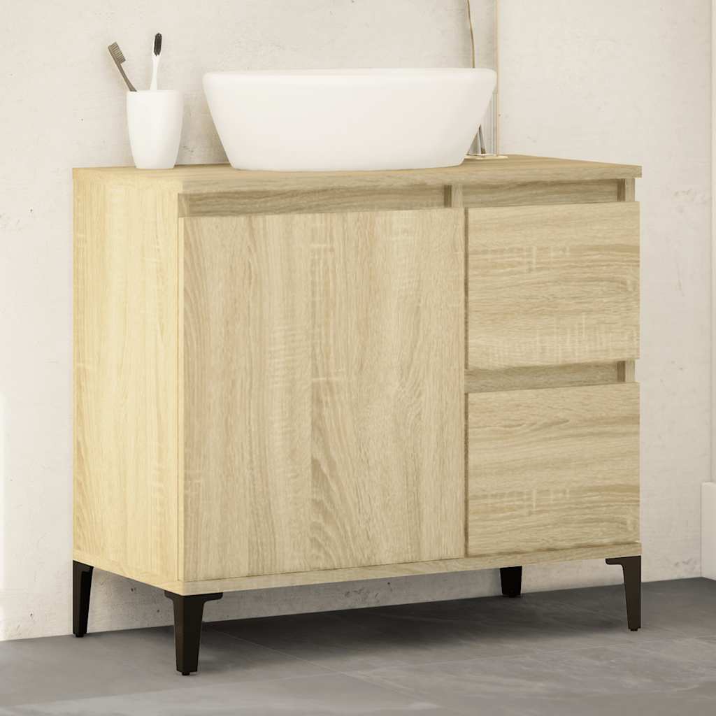 Vidaxl badkamerkast 65x33x60 cm bewerkt hout sonoma eikenkleurig