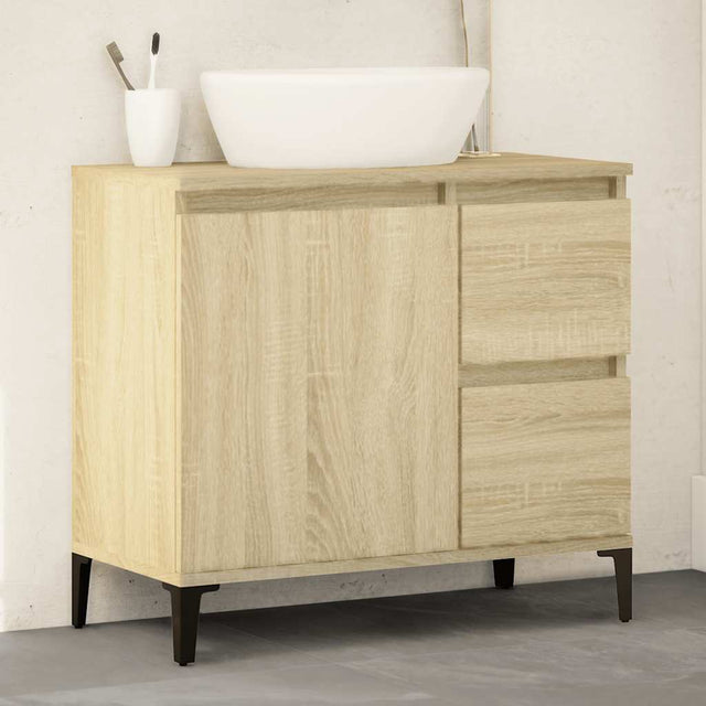Vidaxl badkamerkast 65x33x60 cm bewerkt hout sonoma eikenkleurig
