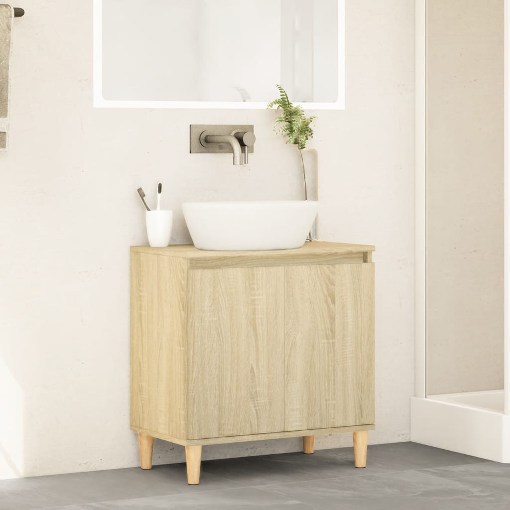 Vidaxl wastafelkast 58x33x60 cm bewerkt hout sonoma eikenkleurig