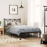 Vidaxl bedframe met hoofdbord metaal zwart 100x200 cm
