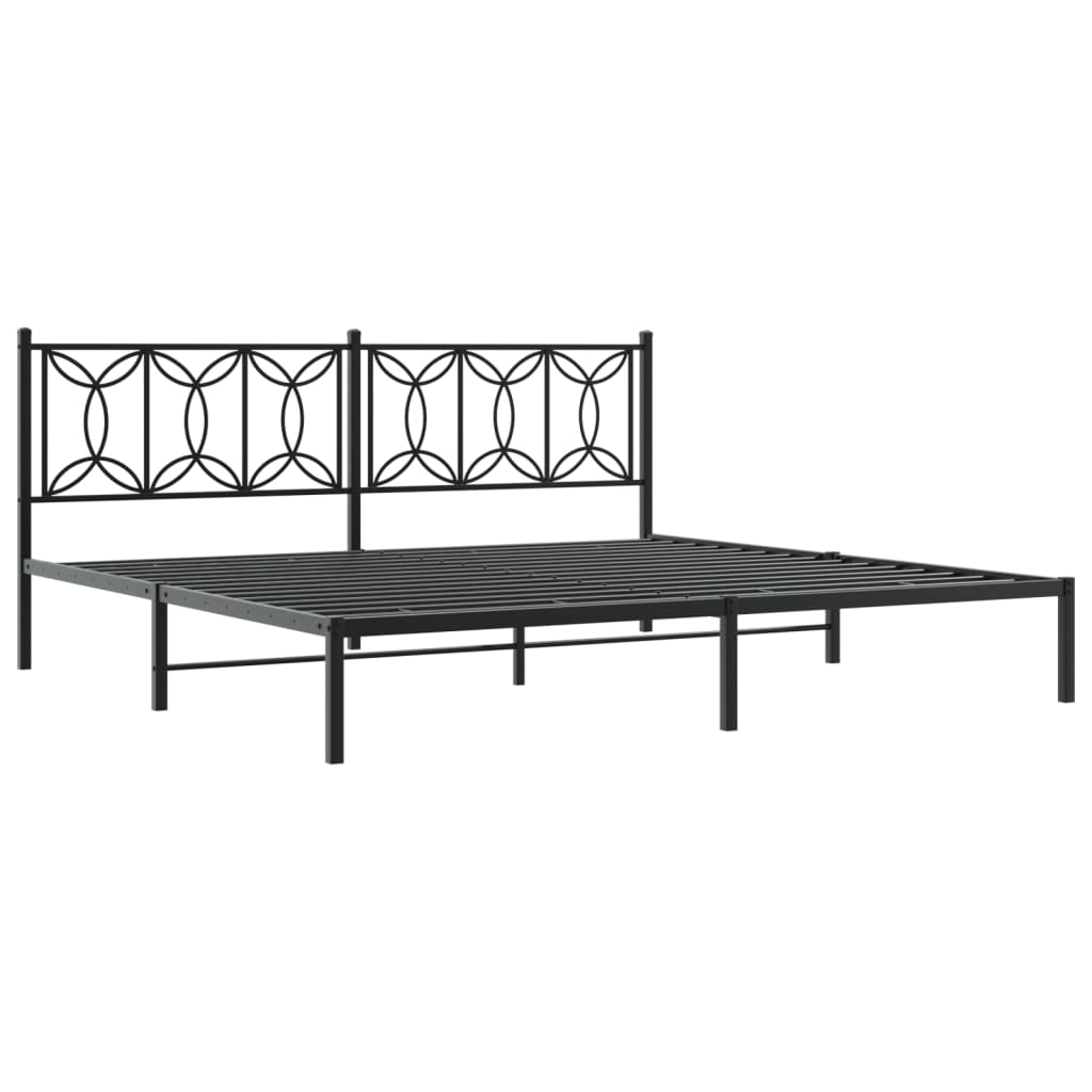 Vidaxl bedframe met hoofdbord metaal zwart 193x203 cm