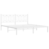 Vidaxl bedframe met hoofdbord metaal wit 180x200 cm