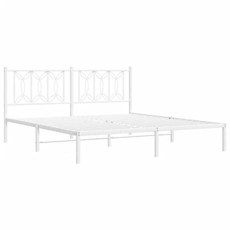 Vidaxl bedframe met hoofdbord metaal wit 183x213 cm