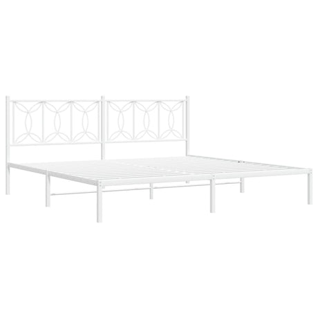 Vidaxl bedframe met hoofdbord metaal wit 193x203 cm