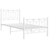 Vidaxl bedframe met hoofd- en voeteneinde metaal wit 80x200 cm
