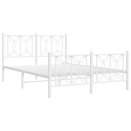 Vidaxl bedframe met hoofd- en voeteneinde metaal wit 140x200 cm