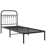 Vidaxl bedframe met hoofdbord metaal zwart 80x200 cm