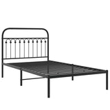 Vidaxl bedframe met hoofdbord metaal zwart 107x203 cm