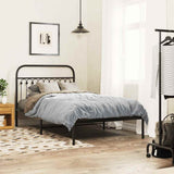 Vidaxl bedframe met hoofdbord metaal zwart 107x203 cm