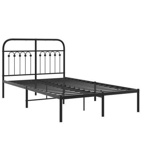Vidaxl bedframe met hoofdbord metaal zwart 120x190 cm