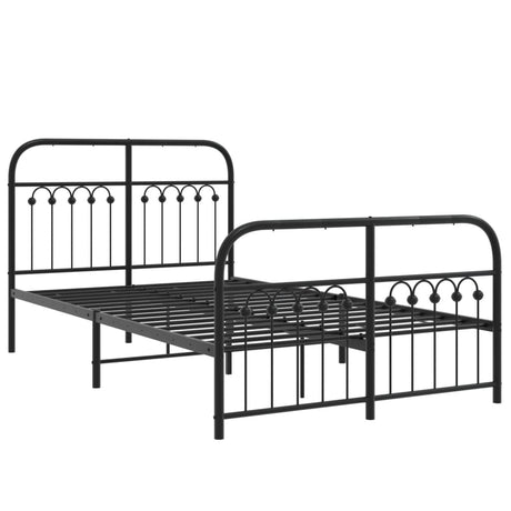 Vidaxl bedframe met hoofd- en voeteneinde metaal zwart 120x200 cm