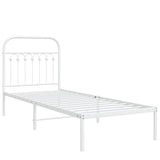 Vidaxl bedframe met hoofdbord metaal wit 80x200 cm