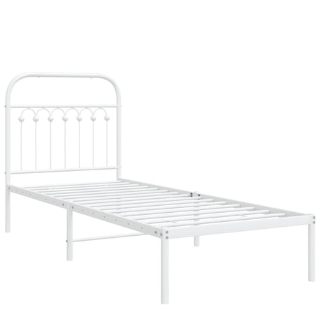 Vidaxl bedframe met hoofdbord metaal wit 80x200 cm
