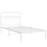 Vidaxl bedframe met hoofdbord metaal wit 100x200 cm